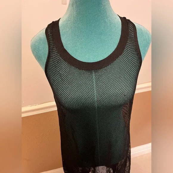 EILEEN FISHER Black Crinkle Mesh Sleeveless Dress – Size S - Picture 2 of 6